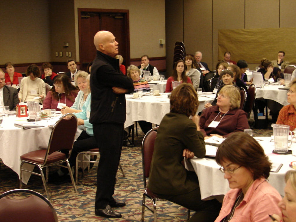 Keynote Speaker, Lance Secretan inspires the group