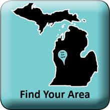 Button with Michigan to Find Your Area