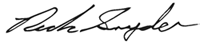 signature of Governor Rick Snyder