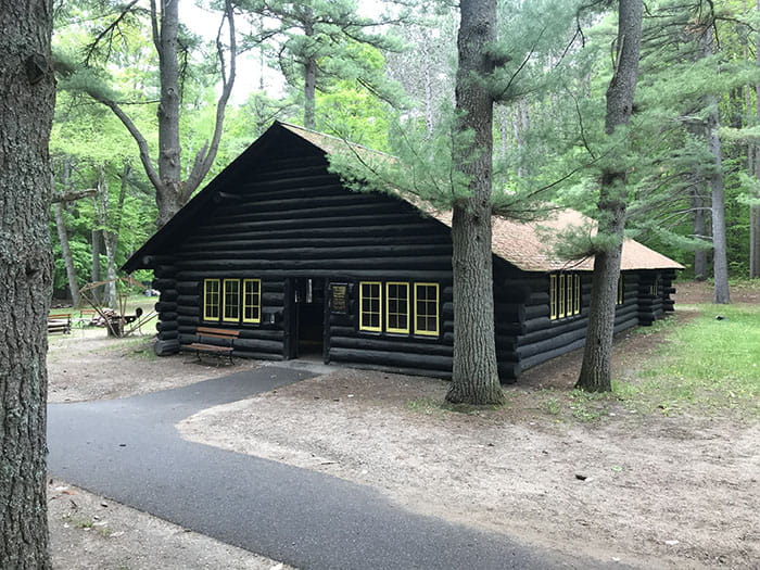 Hartwick Pines museum bunkhouse entrance