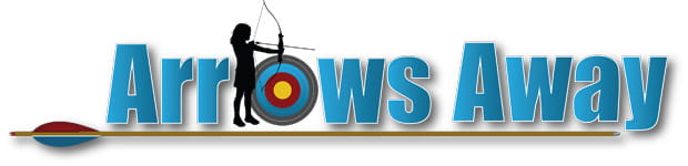 Arrows Away graphic; young girls shooting at a target Arrows Away graphic; young girls shooting at a target