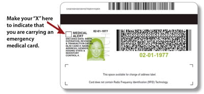 Image: Medical Alert Box on Driver's License