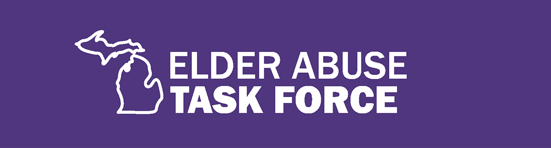 Elder Abuse Task Force logo against a purple background