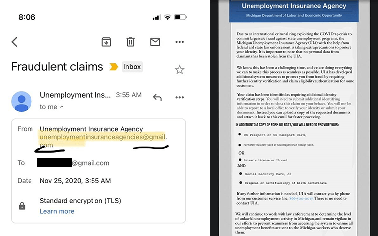 UIA email scam