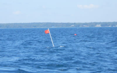 Single flag staff buoy