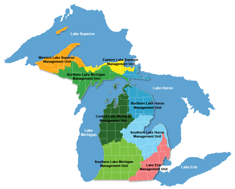 map of management units and great lakes