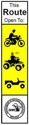 ORVs signage indicating where ORV operation is allowed