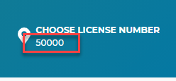 choose license number screen