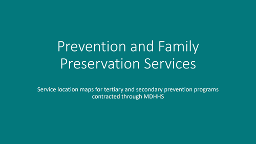 Prevention and Family Preservation Services Map