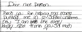 Dear Nice Person excerpt from letter