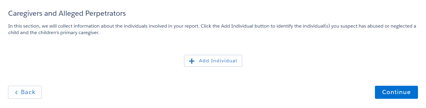 Caregivers and Alleged Perpetrators screenshot 1