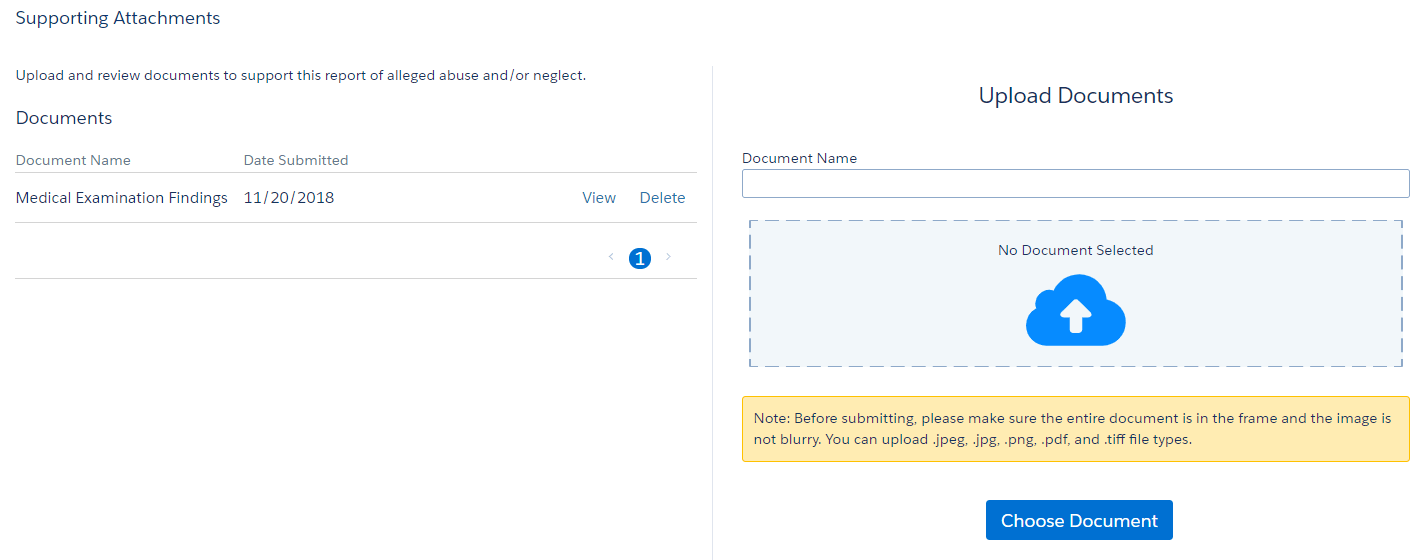 Supporting Attachments screenshot 3