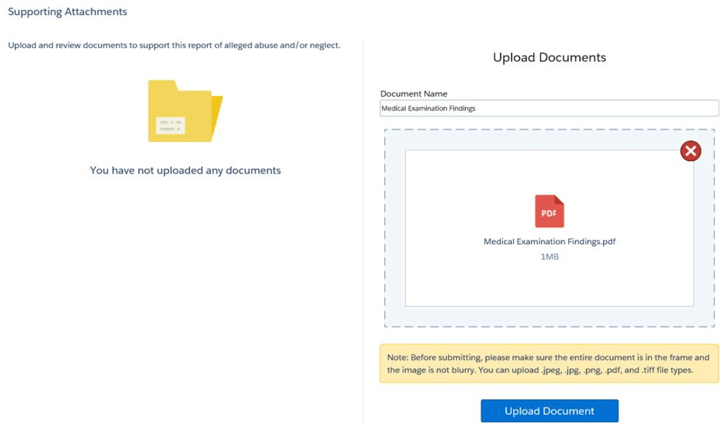 Supporting Attachments screenshot 1