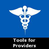 Tools for healthcare professionals related to cardiovascular health, nutrition and physical activity navigation tile for the Tools for Providers section of the website