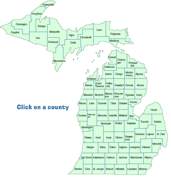 Map of Michigan Counties
