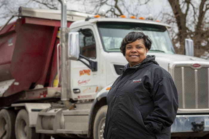 Rhonda Rowe is owner and chief executive officer (CEO) of Rowe Trucking, LLC in Detroit.