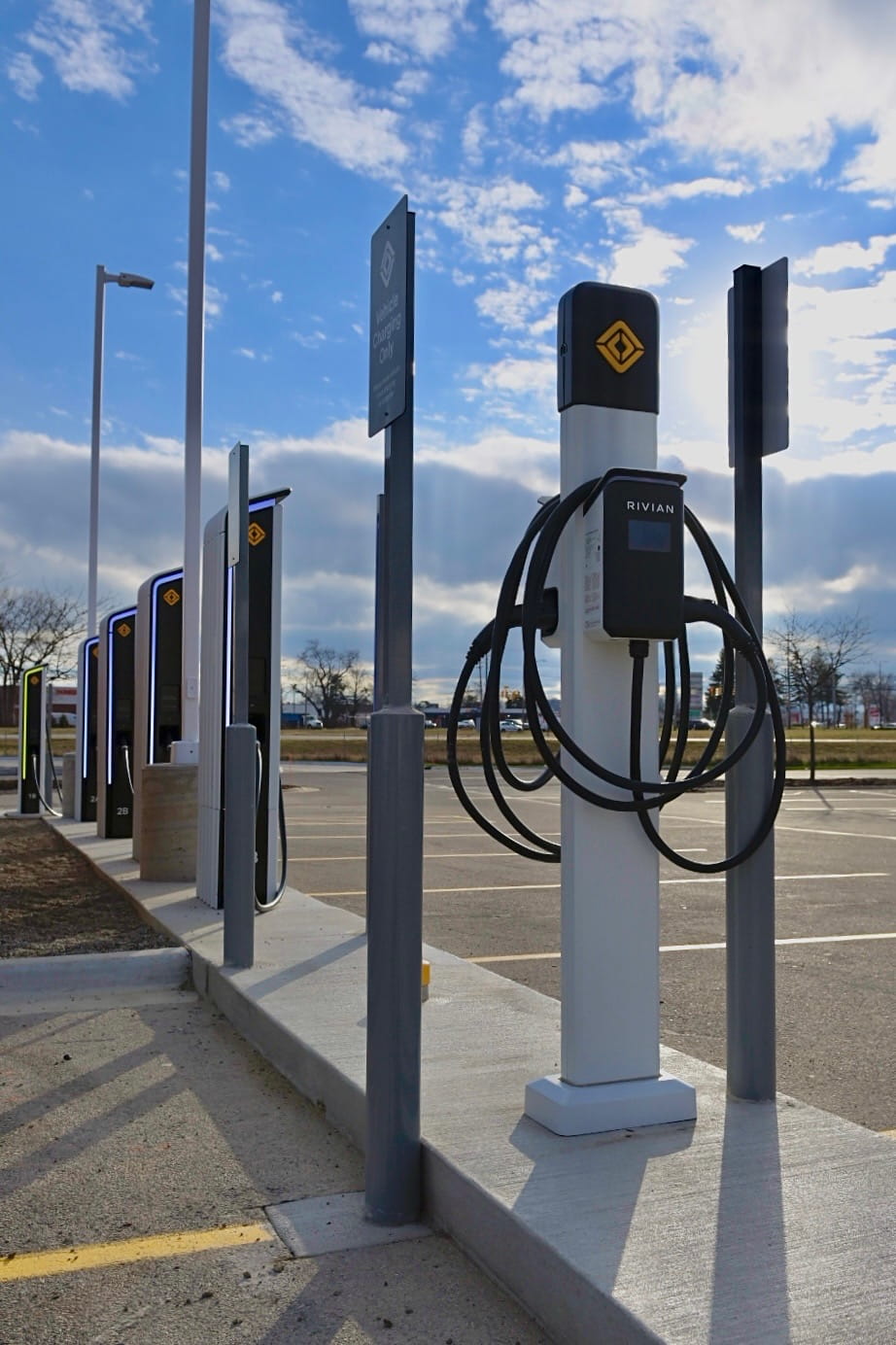 The EV fast charging station became operational this week, and features six DC fast chargers, including one trailer-friendly charger. 