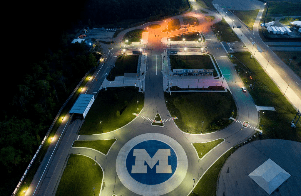 Aerial view showing M City at night