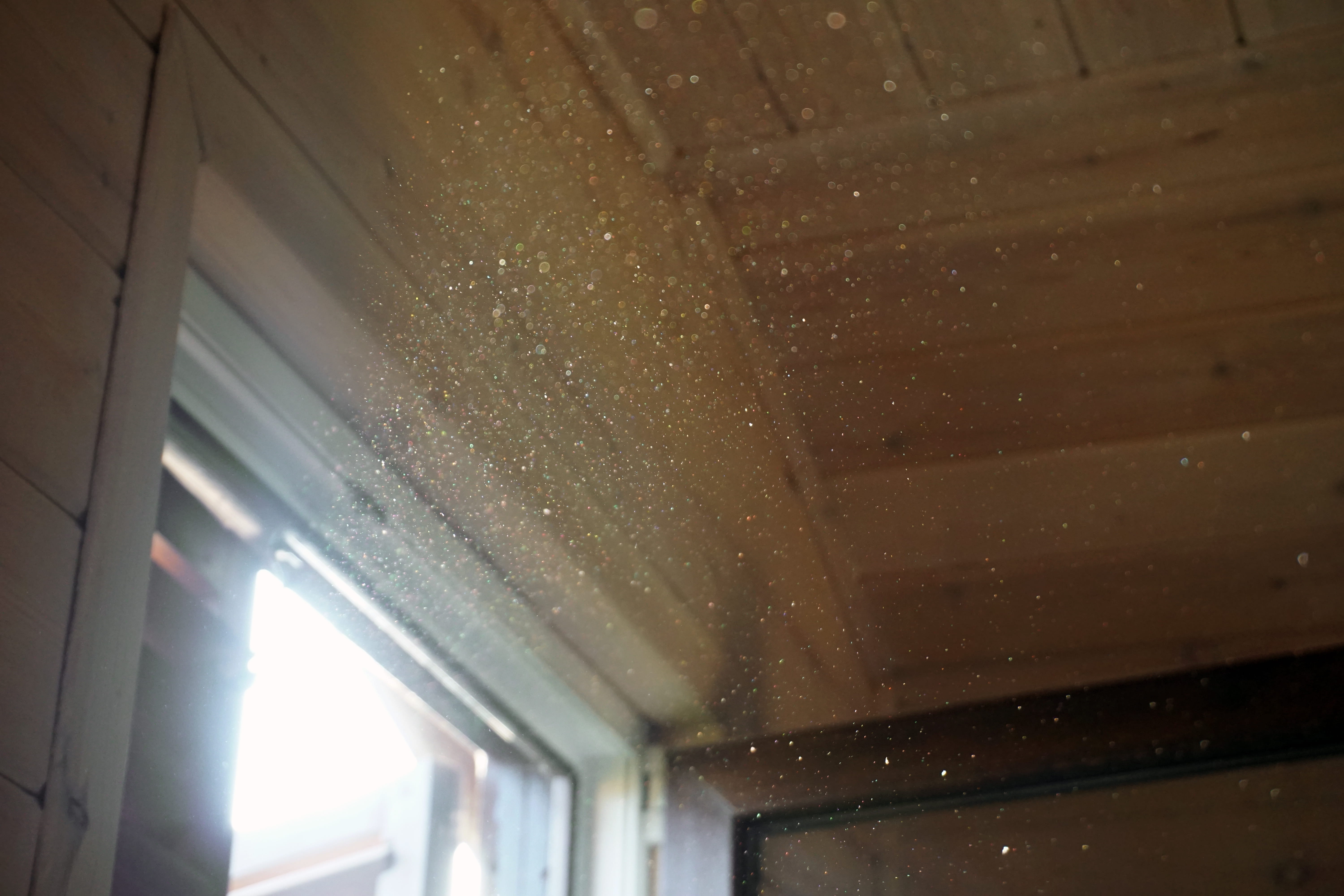 Visible dust in doorway with light shining into the room