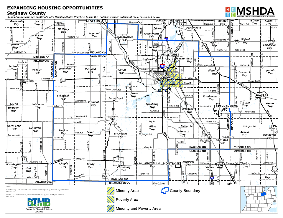 Saginaw County Deconcentration Map Image