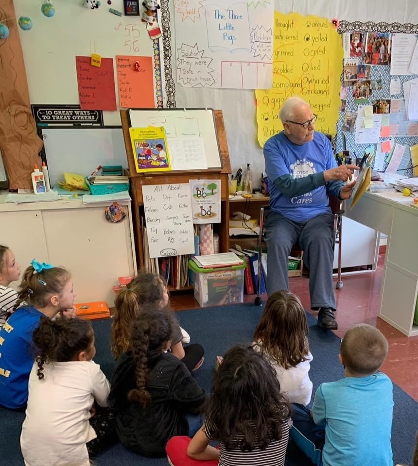 Bud Prottengeier volunteers at Bendle Schools