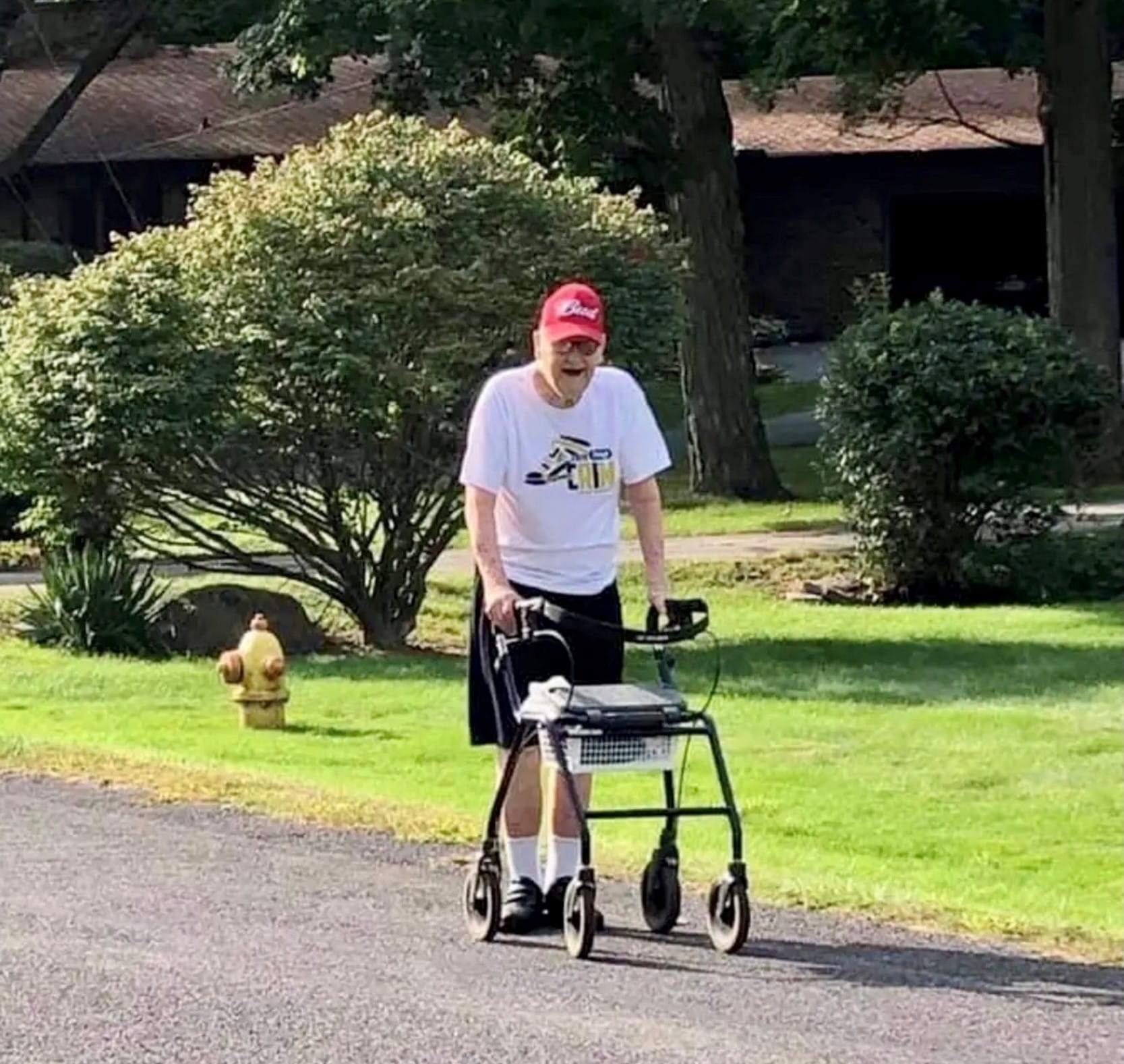 Prottengeier walks a mile around his neighborhood when weather permits