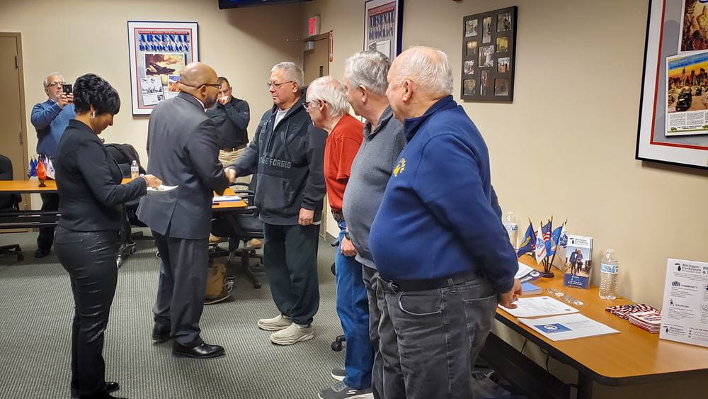 Director Brian L. Love visits with members of the Veterans with Parkinson's Support Group Director Brian L. Love visits with members of the Veterans with Parkinson's Support Group