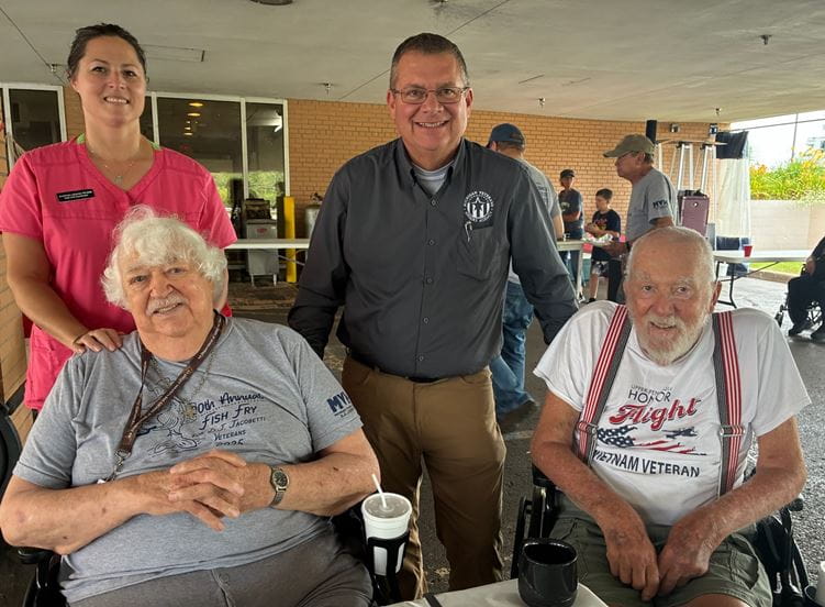 Left to right: MVH nurse Susannah LaCombe, Army veteran Todd Codd, MVAA director Terry Sabo and Navy veteran Gerry Bathurst