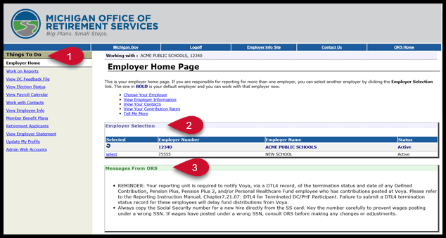 Employer Home Page