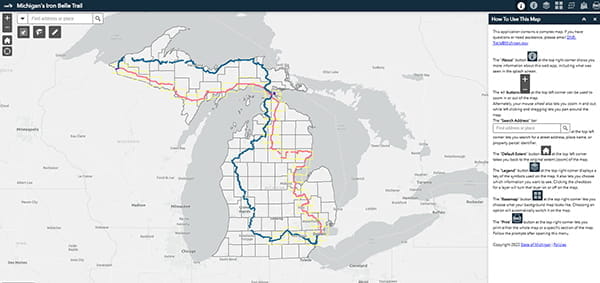 screenshot of interactive map