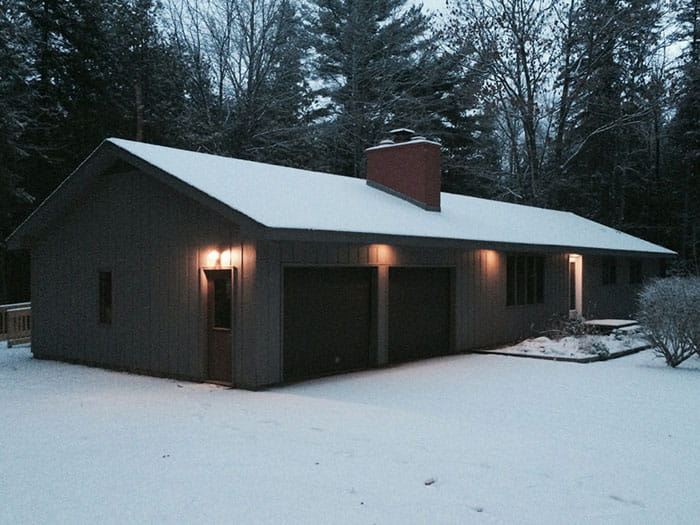 Cheboygan lodge outside winter