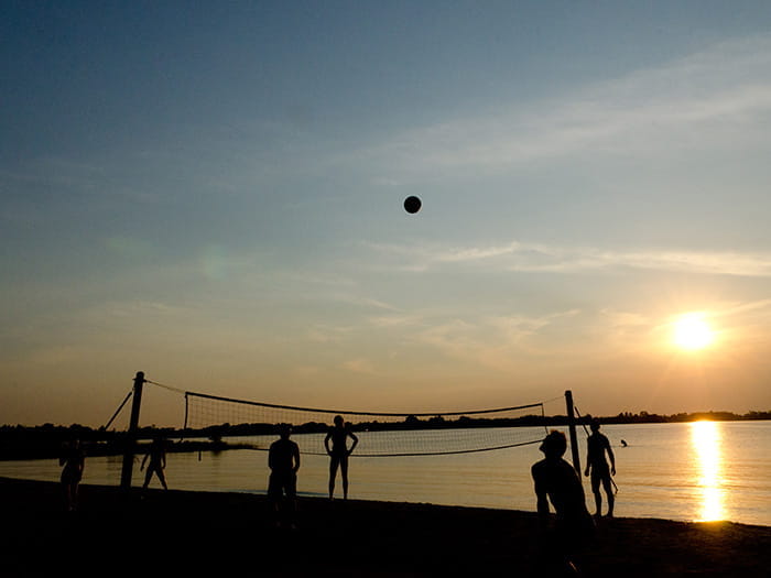 sunset volleyball
