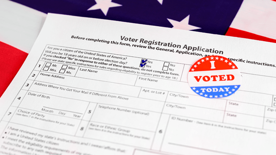 Voter registration application